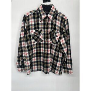 Woodland Flannel Shirt Mens No Size Approx. L Multicolor Pockets Vintage
